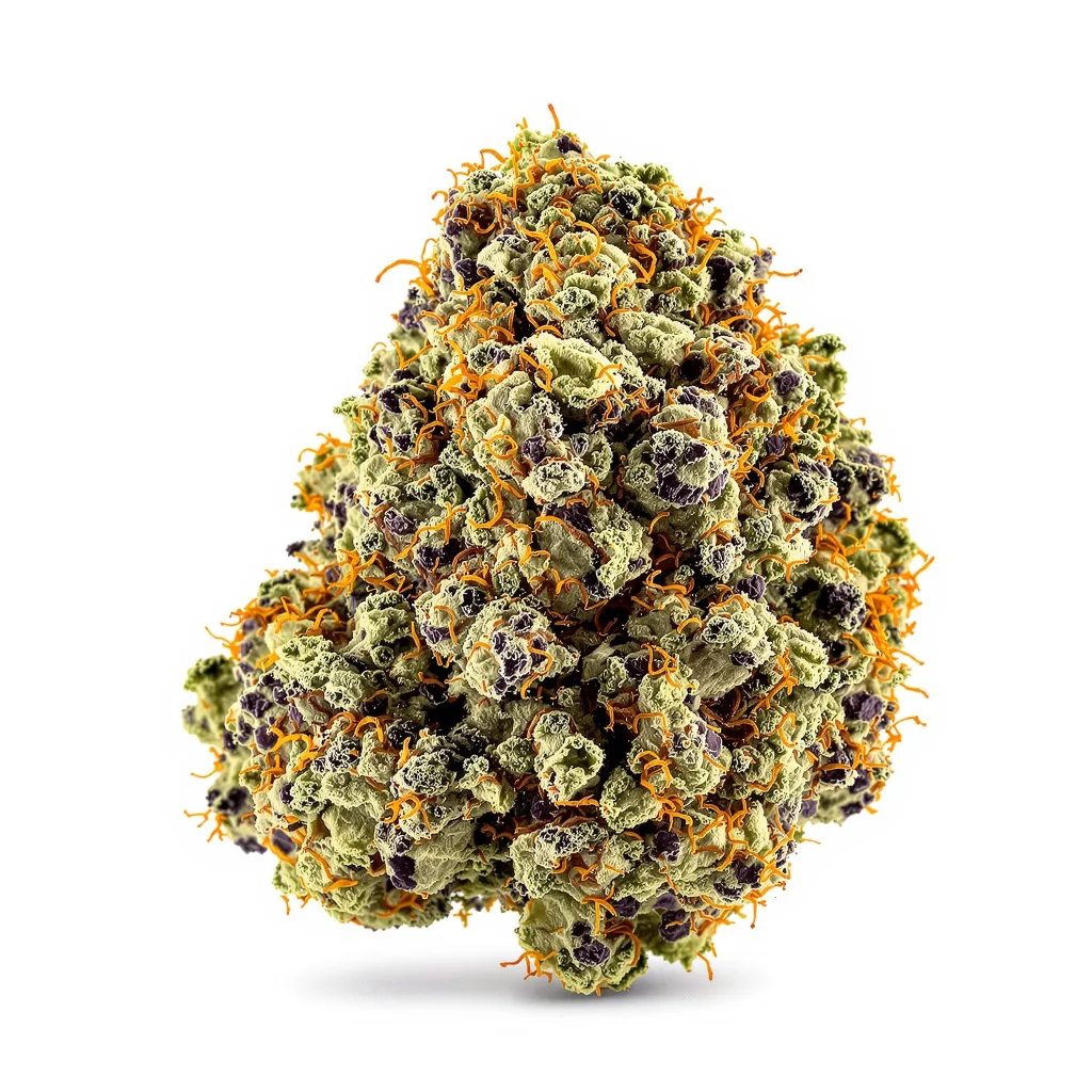 5th Element 79% indica / 21% sativa flower with visible trichomes
