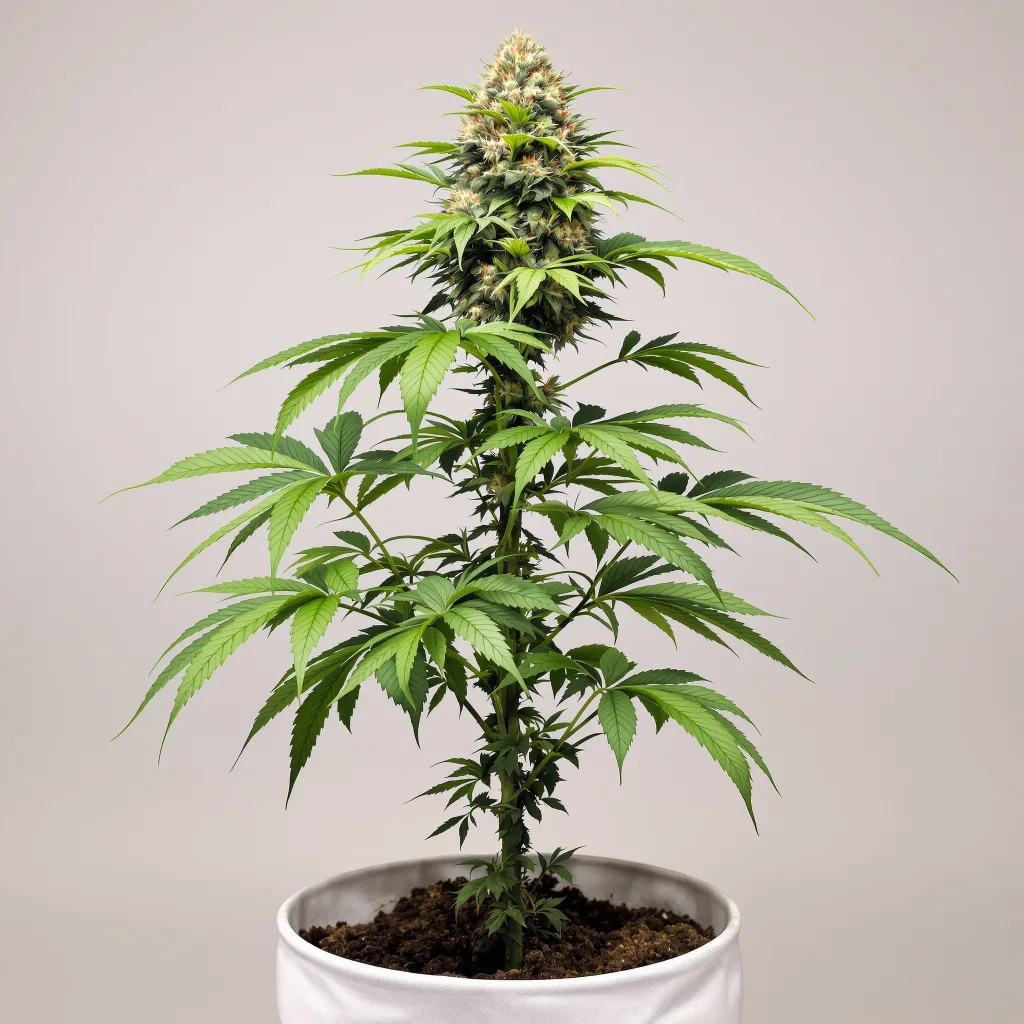 A-Train 79% indica / 21% sativa flower with visible trichomes