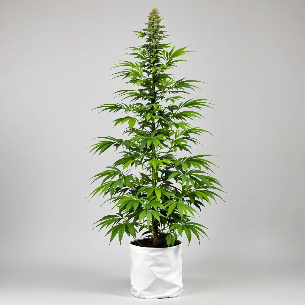 Amnesia Haze cannabis bud close-up showing lime-green airy structure