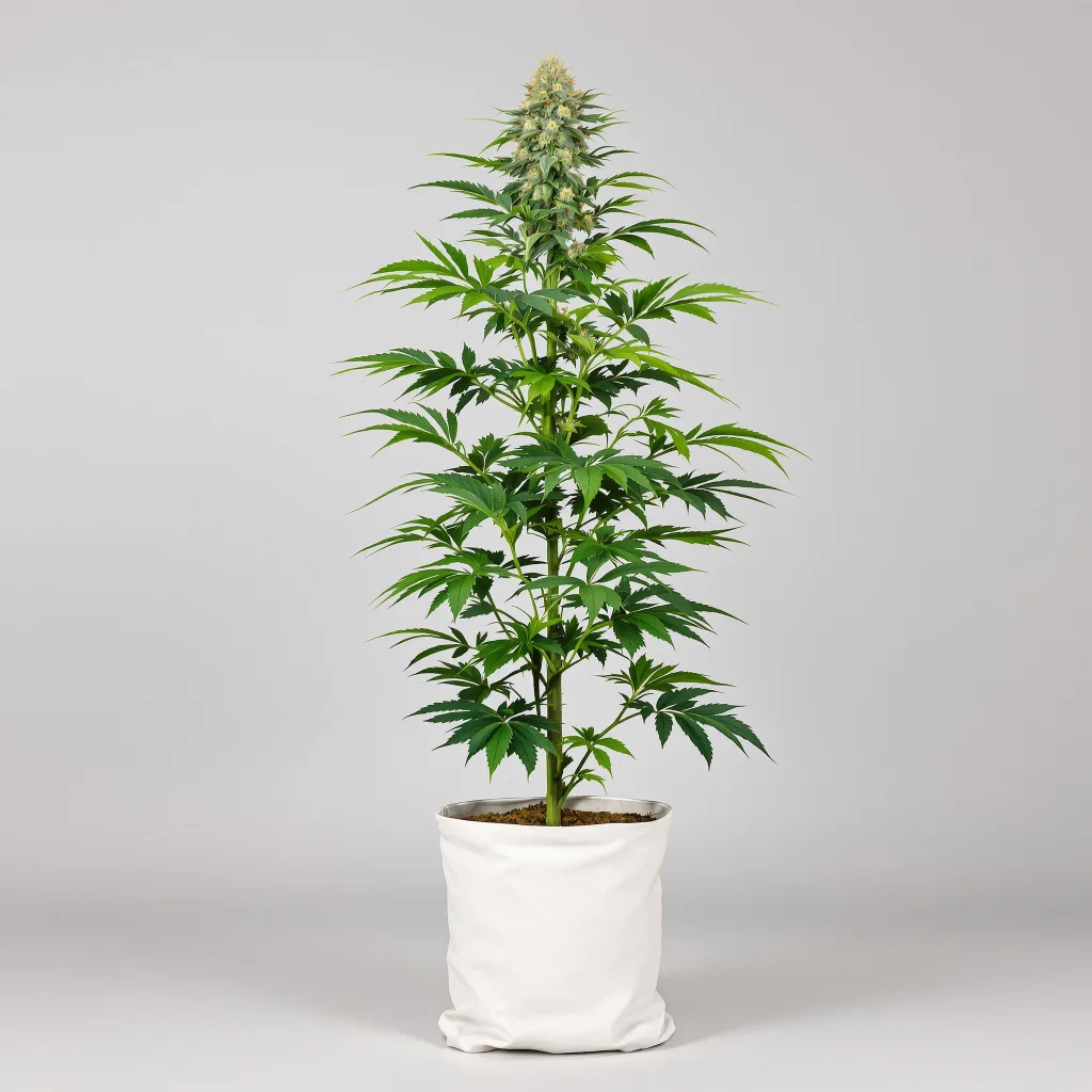 Amsterdam 62% indica / 38% sativa flower with visible trichomes
