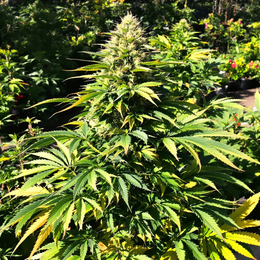 Ayahuasca Purple cannabis plant in flowering stage — 60-100 cm autoflower