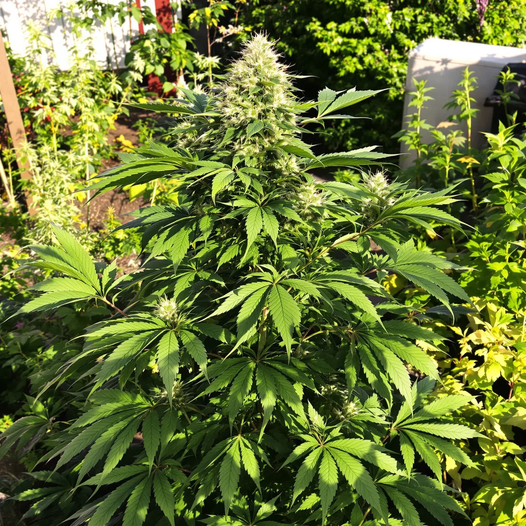Banana Cream OG cannabis plant in flowering stage — 60-100 cm autoflower