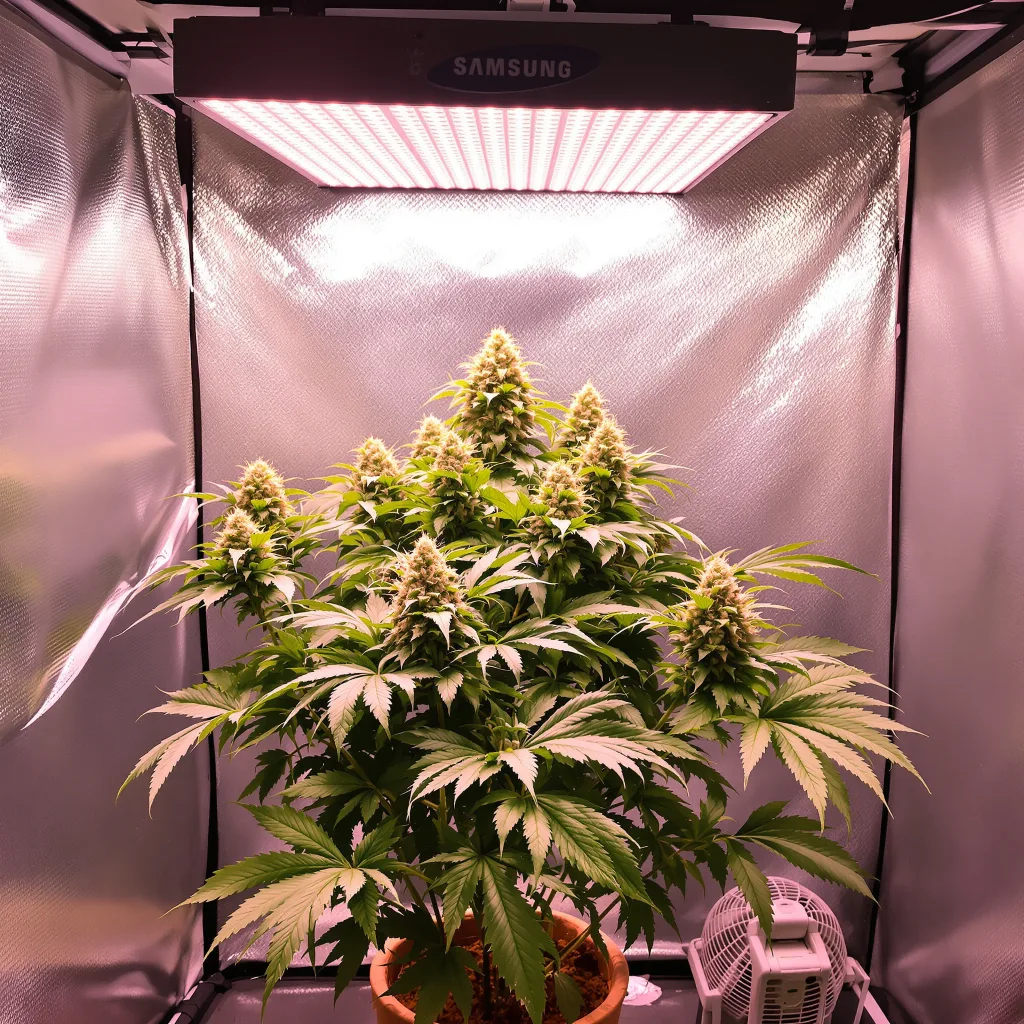 Banana Daddy cannabis plant in flowering stage — 90-130 cm feminized
