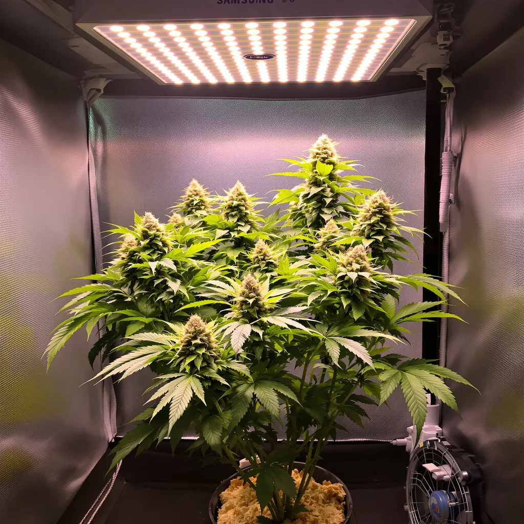 Big Cheese cannabis plant in flowering stage, 60-100 cm autoflower