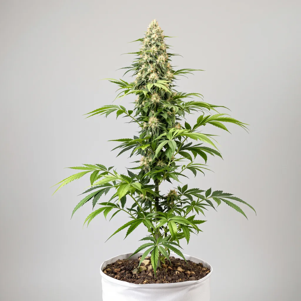 Big Kush cannabis bud close-up showing open-bud structure with orange pistils