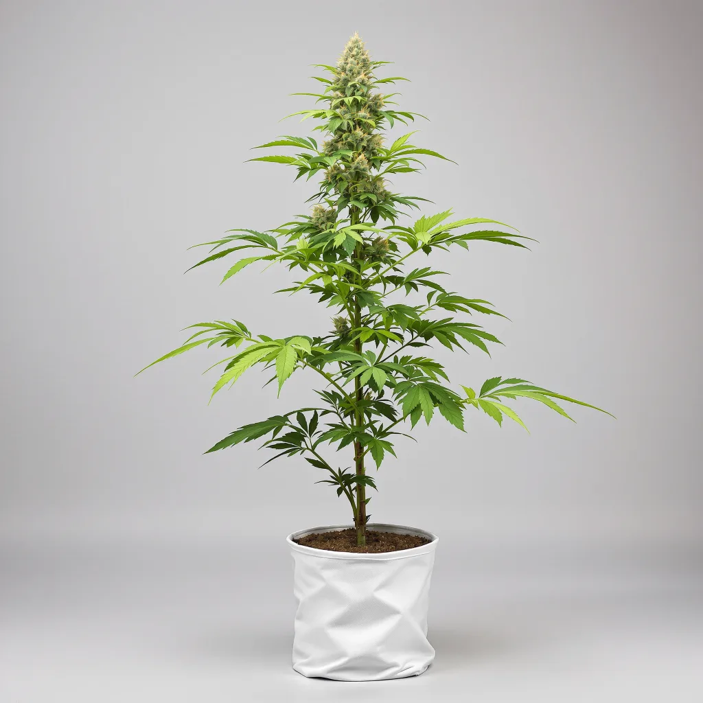 Biker Le Blanc cannabis bud close-up showing balanced bud structure with frosted trichomes