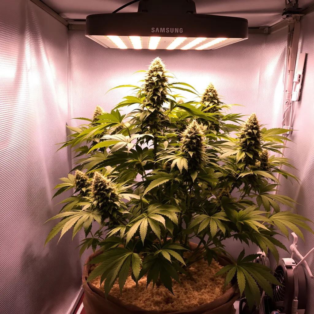 Black Bubba cannabis plant in flowering stage, 90-130 cm feminized