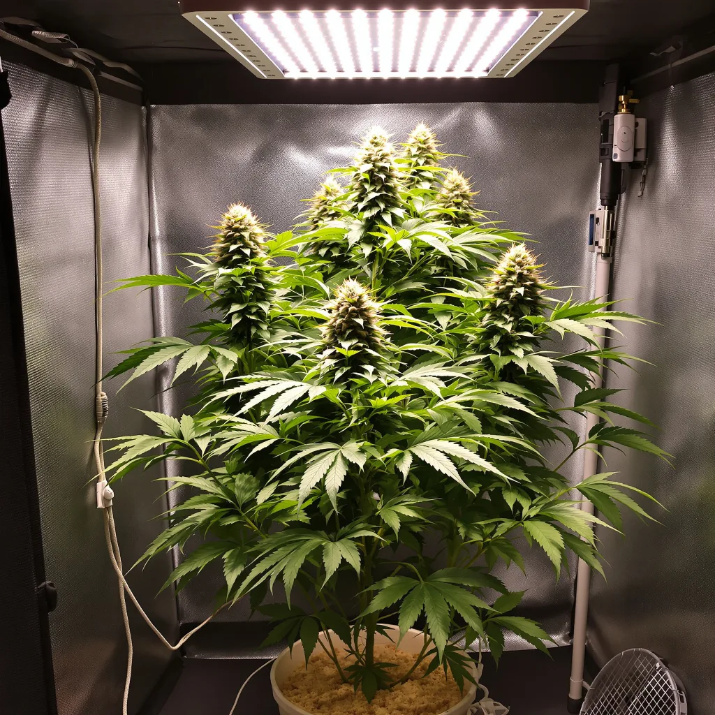 Black Demon OG cannabis plant in flowering stage, 90-130 cm feminized