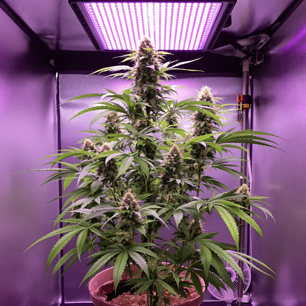 Blue Amnesia cannabis plant in flowering stage, 60-100 cm autoflower