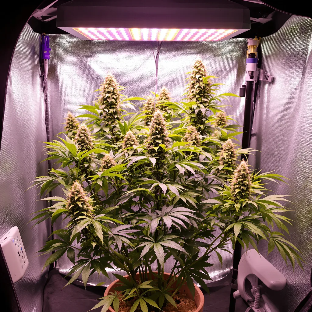 Blue Blood cannabis plant in flowering stage, 60-100 cm autoflower