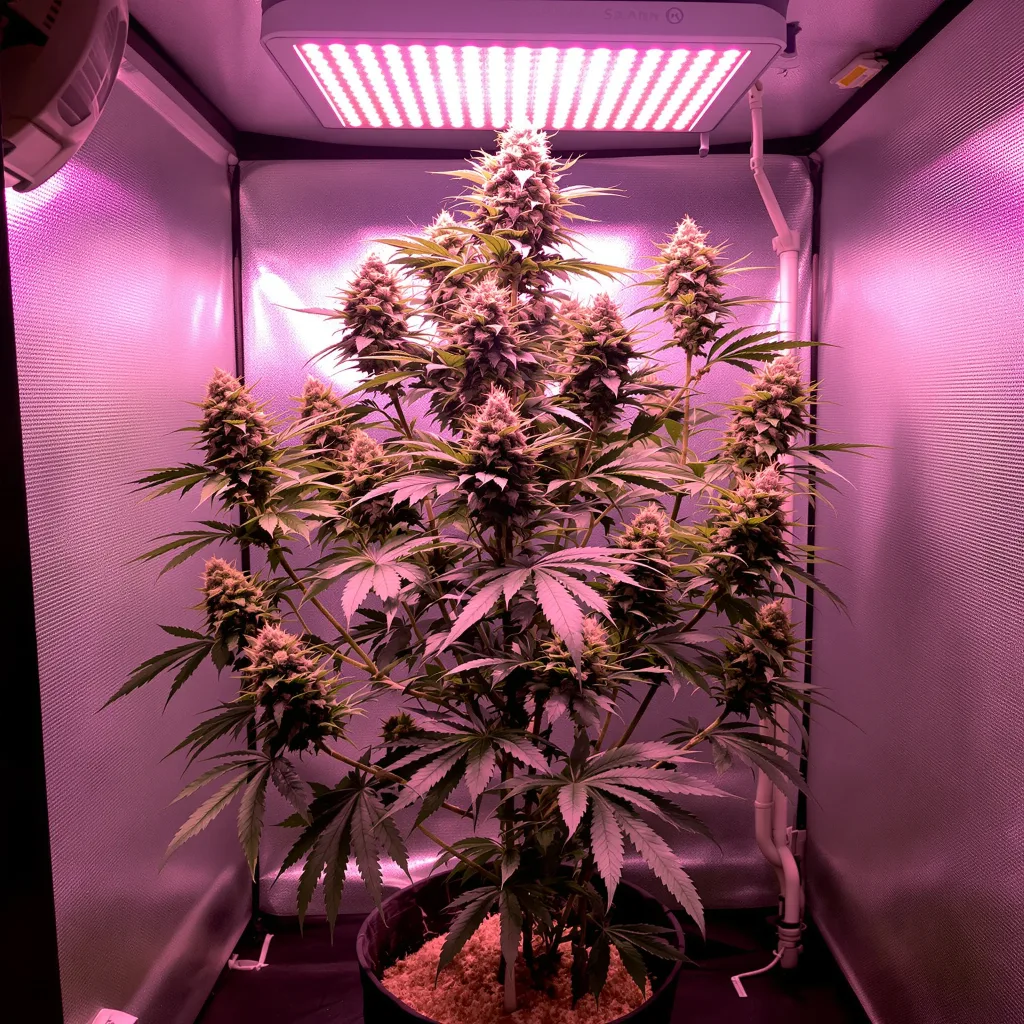 Blue Galaxy cannabis plant in flowering stage, 120-180 cm feminized