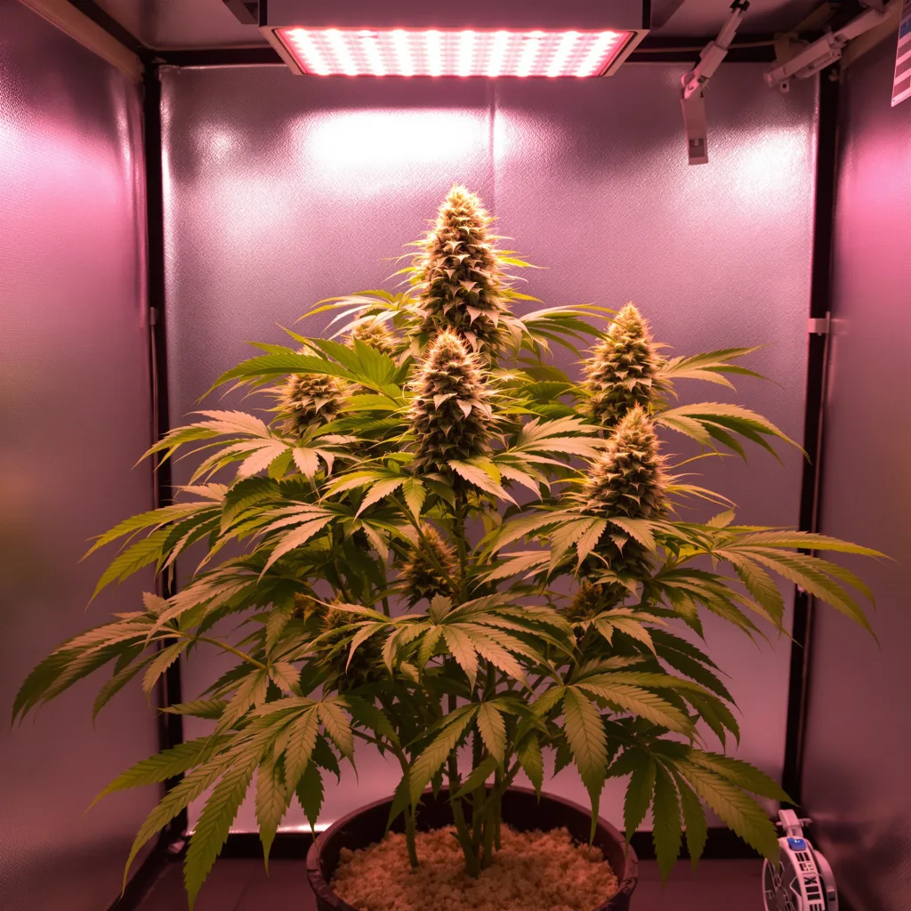Blue God cannabis plant in flowering stage, 90-130 cm feminized