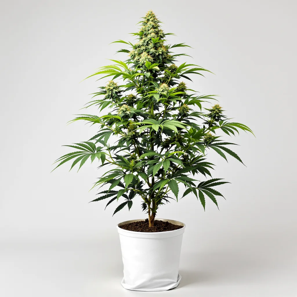 Blue Goo 35% indica / 65% sativa flower with visible trichomes