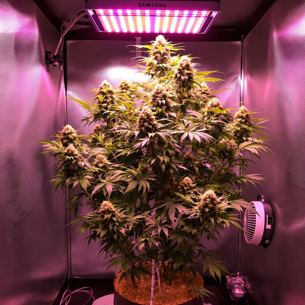 Blue Goo cannabis plant in flowering stage, 120-180 cm feminized