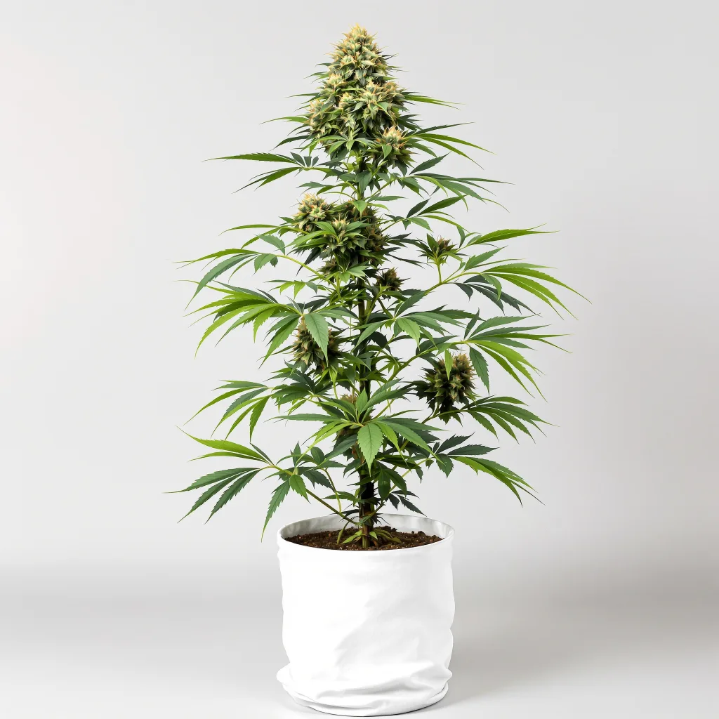 Blue Mango cannabis bud close-up showing open-bud structure with orange pistils