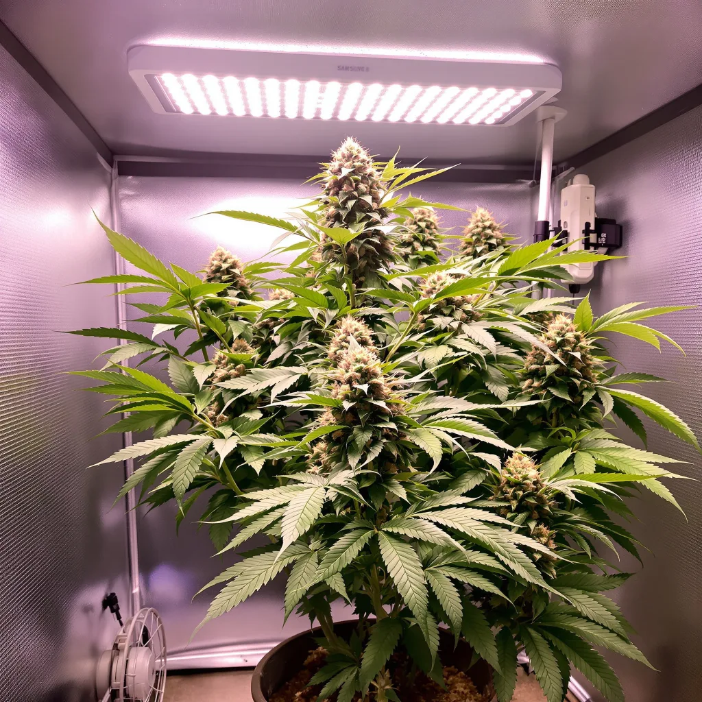 Blue Zombie cannabis plant in flowering stage, 60-100 cm autoflower