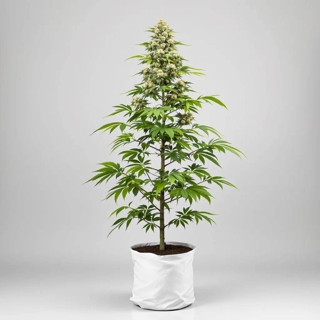 Blueberry AK 48% indica / 52% sativa flower with visible trichomes
