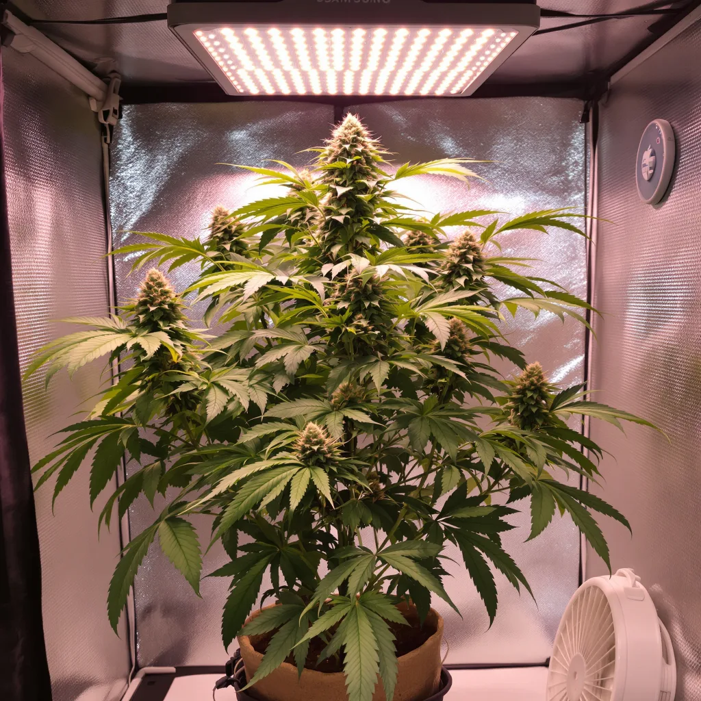 Blueberry Kush cannabis plant in flowering stage, 60-100 cm autoflower