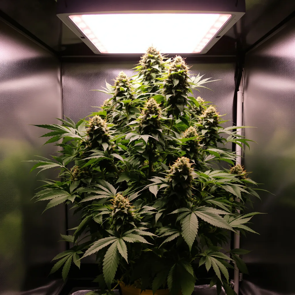 Bubblegum cannabis bud close-up showing balanced bud structure with frosted trichomes