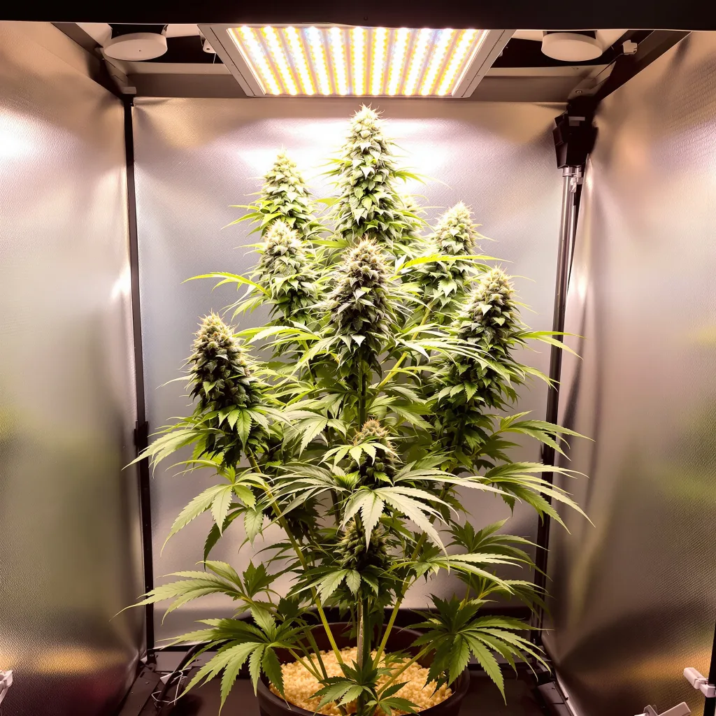 Burmese Kush cannabis plant in flowering stage, 60-100 cm autoflower