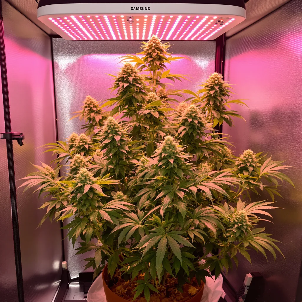 Cannatonic CBD 48% indica / 52% sativa flower with visible trichomes