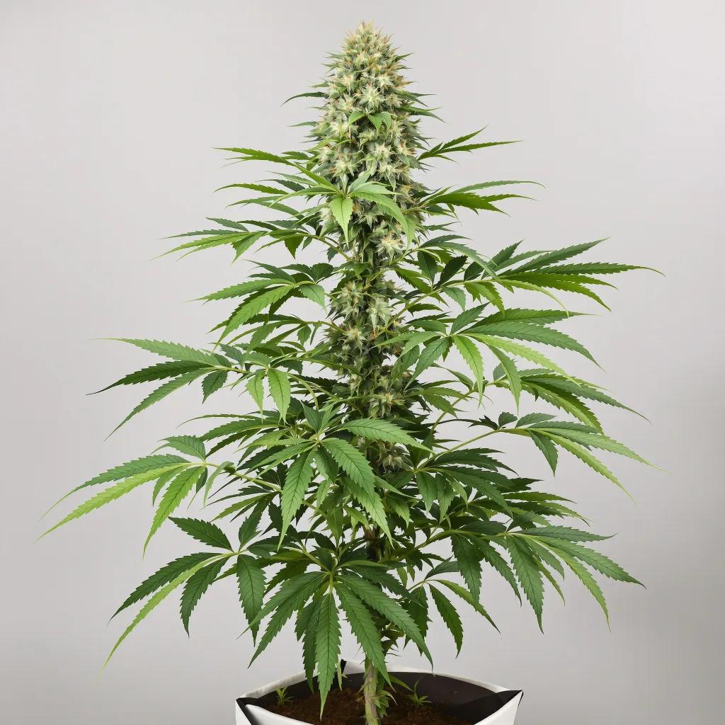 CBD Lemon Potion cannabis bud close-up showing pale-green low-resin flower