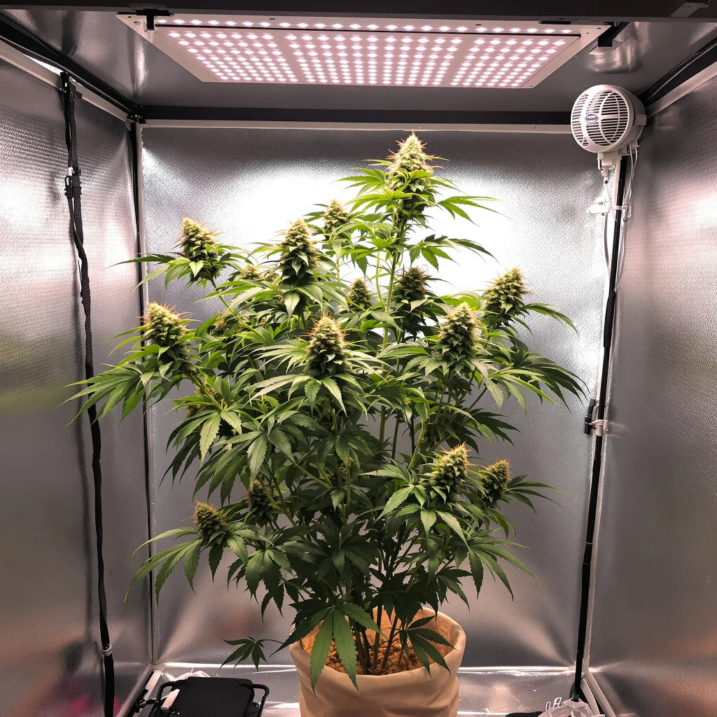 Cheetah Piss cannabis plant in flowering stage, 120-180 cm feminized