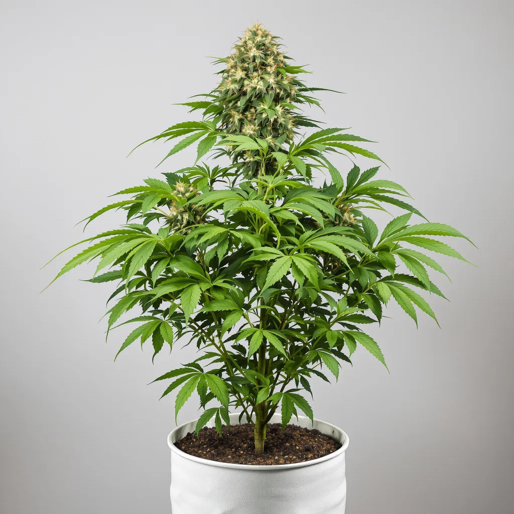 Chemo cannabis bud close-up showing dense purple-tinged calyxes