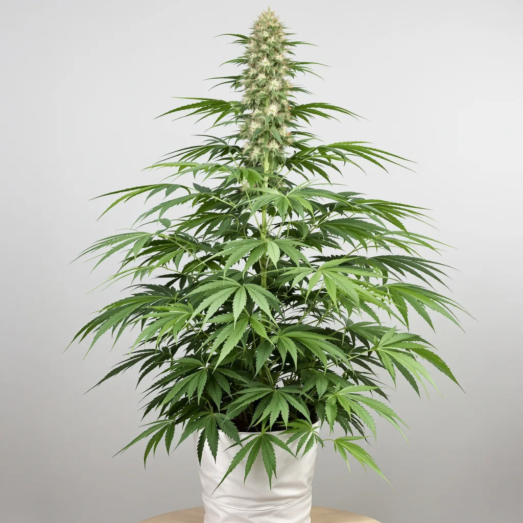 Cinderella 99 5% indica / 95% sativa flower with visible trichomes
