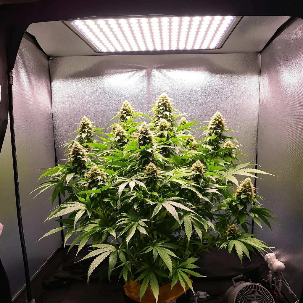 Critical Purple cannabis plant in flowering stage, 60-100 cm autoflower