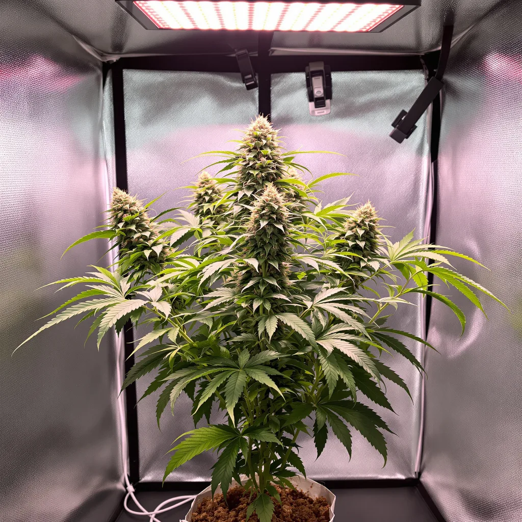 Death Star cannabis plant in flowering stage, 60-100 cm autoflower
