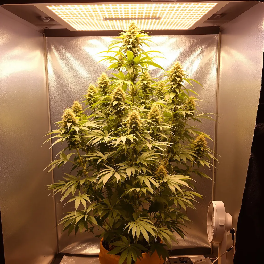 Durban Poison cannabis plant in flowering stage, 60-100 cm autoflower