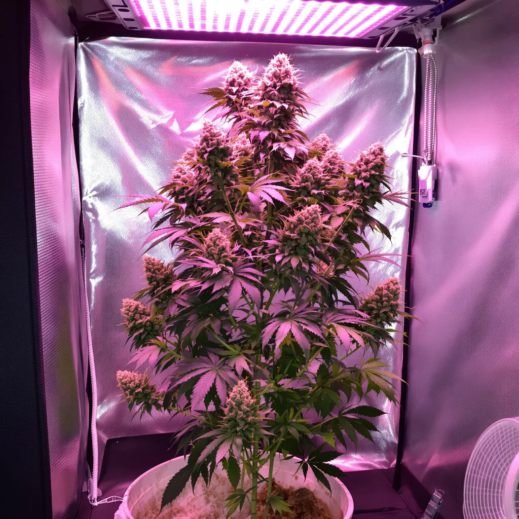 Exodus Cheese cannabis plant in flowering stage — 60-100 cm autoflower