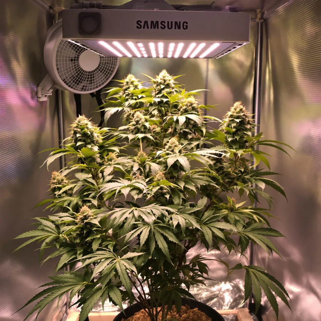 Fruity Widow cannabis plant in flowering stage, 60-100 cm autoflower