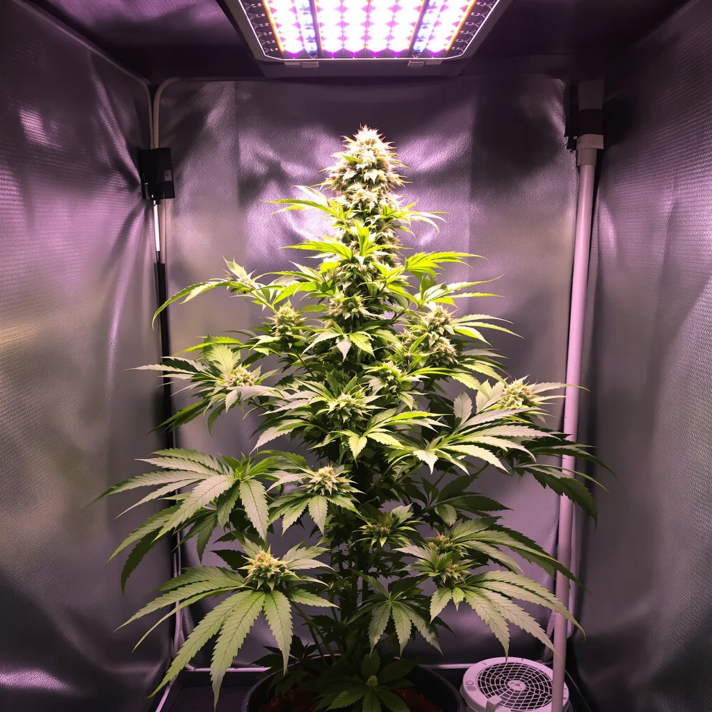 God's Treat cannabis plant in flowering stage, 60-100 cm autoflower