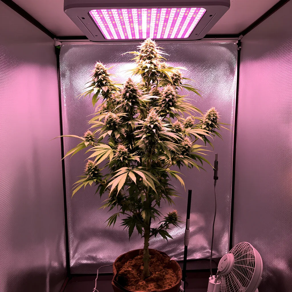 Godfather OG cannabis plant in flowering stage, 60-100 cm autoflower