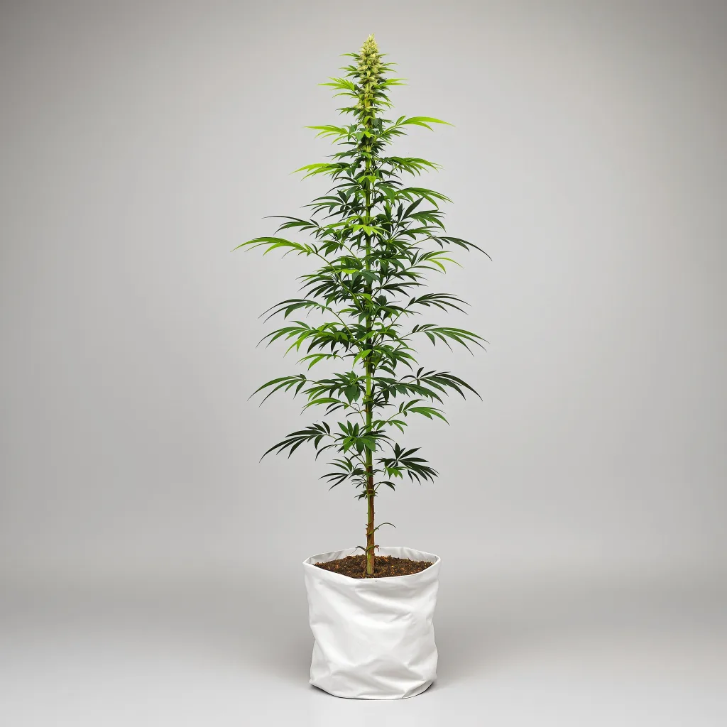 Goji OG 20% indica / 80% sativa flower with visible trichomes