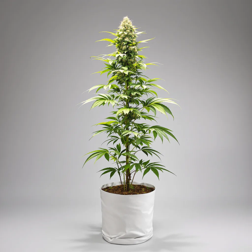 Grease Monkey 48% indica / 52% sativa flower with visible trichomes