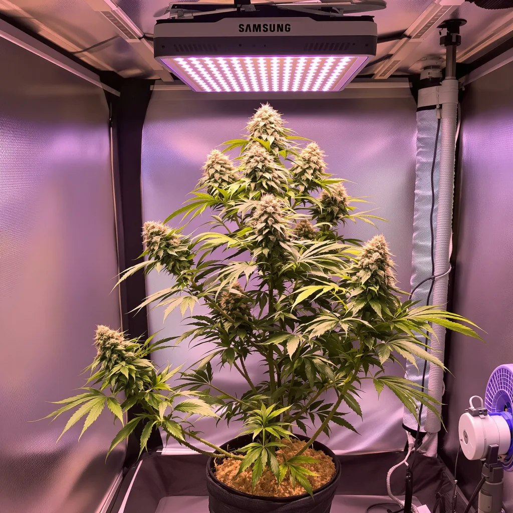 Green Line OG cannabis plant in flowering stage, 60-100 cm autoflower