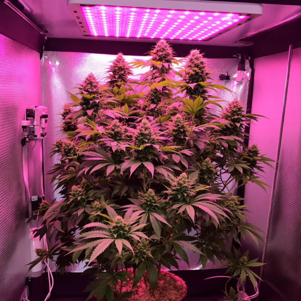 Green Poison cannabis plant in flowering stage, 60-100 cm autoflower