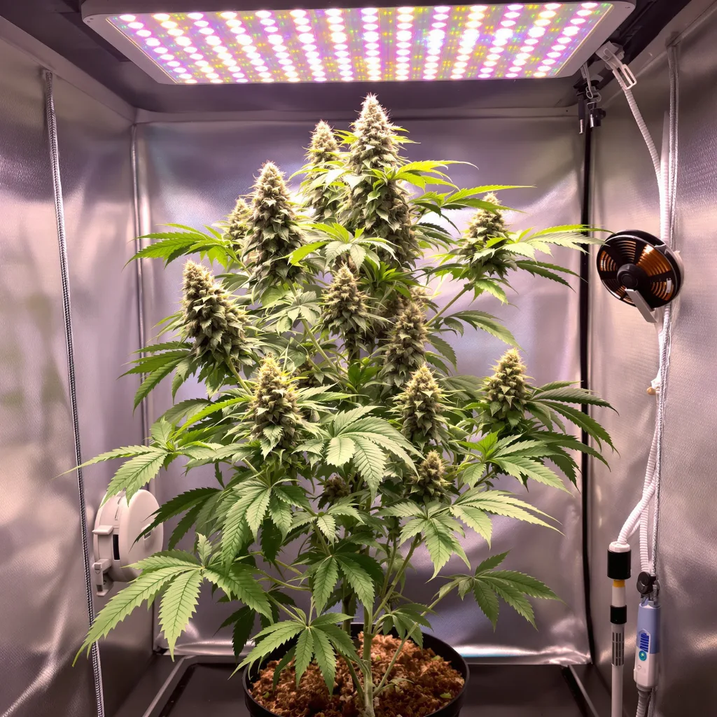 Guido Kush 41% indica / 59% sativa flower with visible trichomes