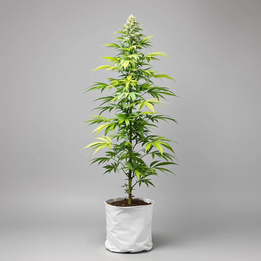 Kahuna 14% indica / 86% sativa flower with visible trichomes