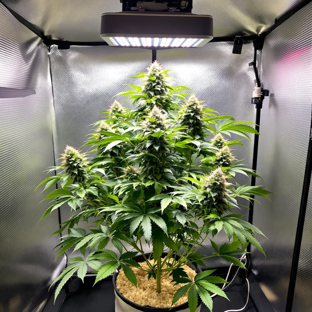 Lee Roy cannabis plant in flowering stage, 60-100 cm autoflower