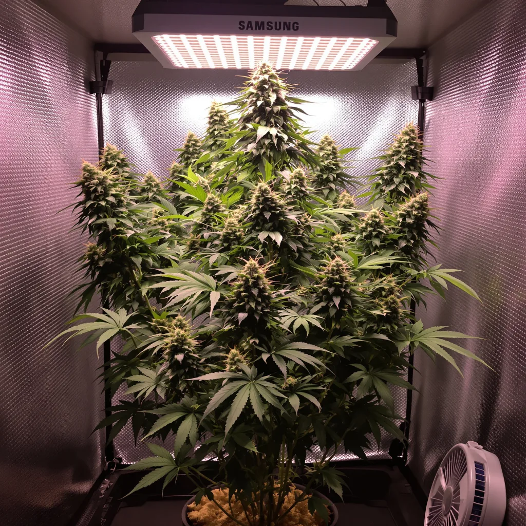 Lemon Skunk cannabis plant in flowering stage — 60-100 cm autoflower