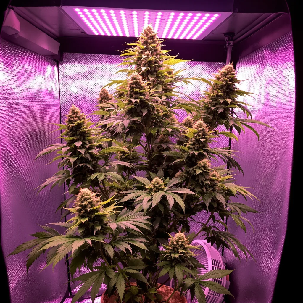 Mean Misty cannabis plant in flowering stage, 60-100 cm autoflower