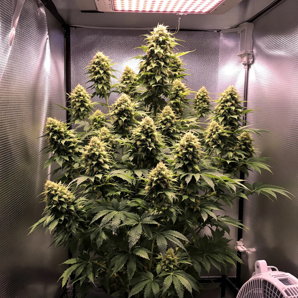 Mint Chocolate Chip cannabis plant in flowering stage, 60-100 cm autoflower
