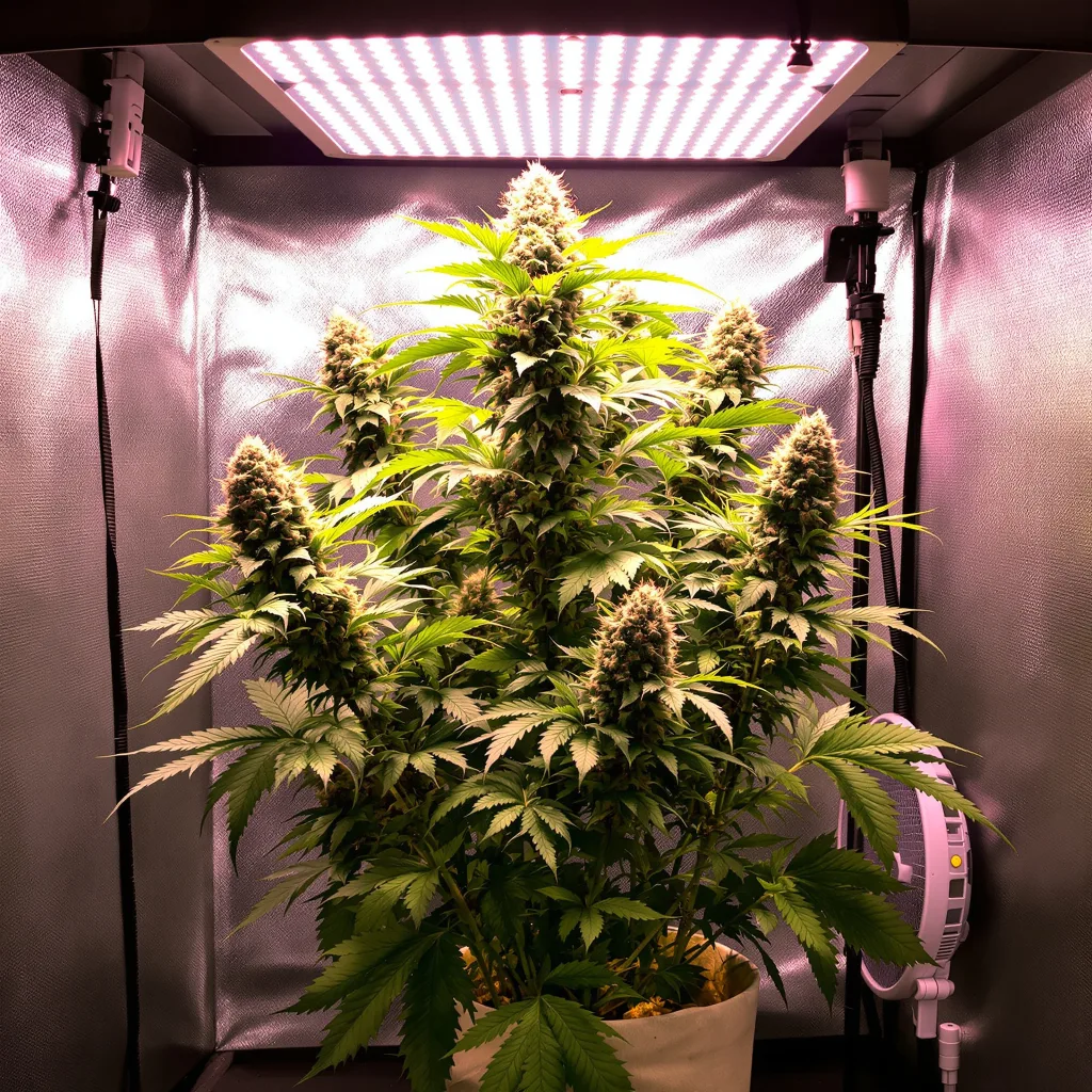 Misty Kush cannabis plant in flowering stage, 60-100 cm autoflower