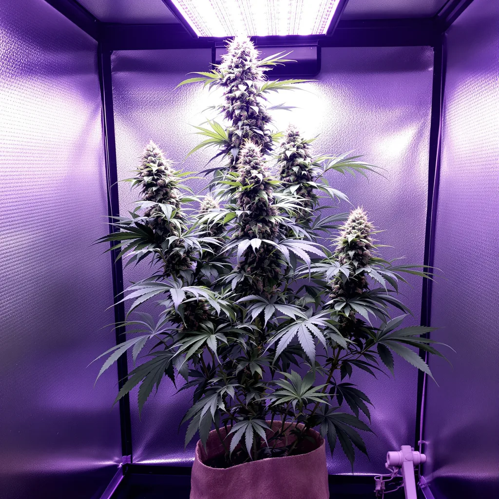 Moonshine Haze 14% indica / 86% sativa flower with visible trichomes