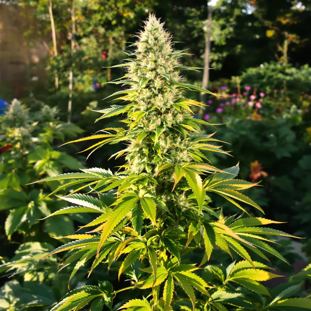 Night Train cannabis plant in flowering stage — 60-100 cm autoflower