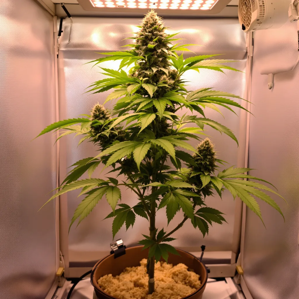 Northern Lights cannabis bud close-up showing dense purple-tinged calyxes